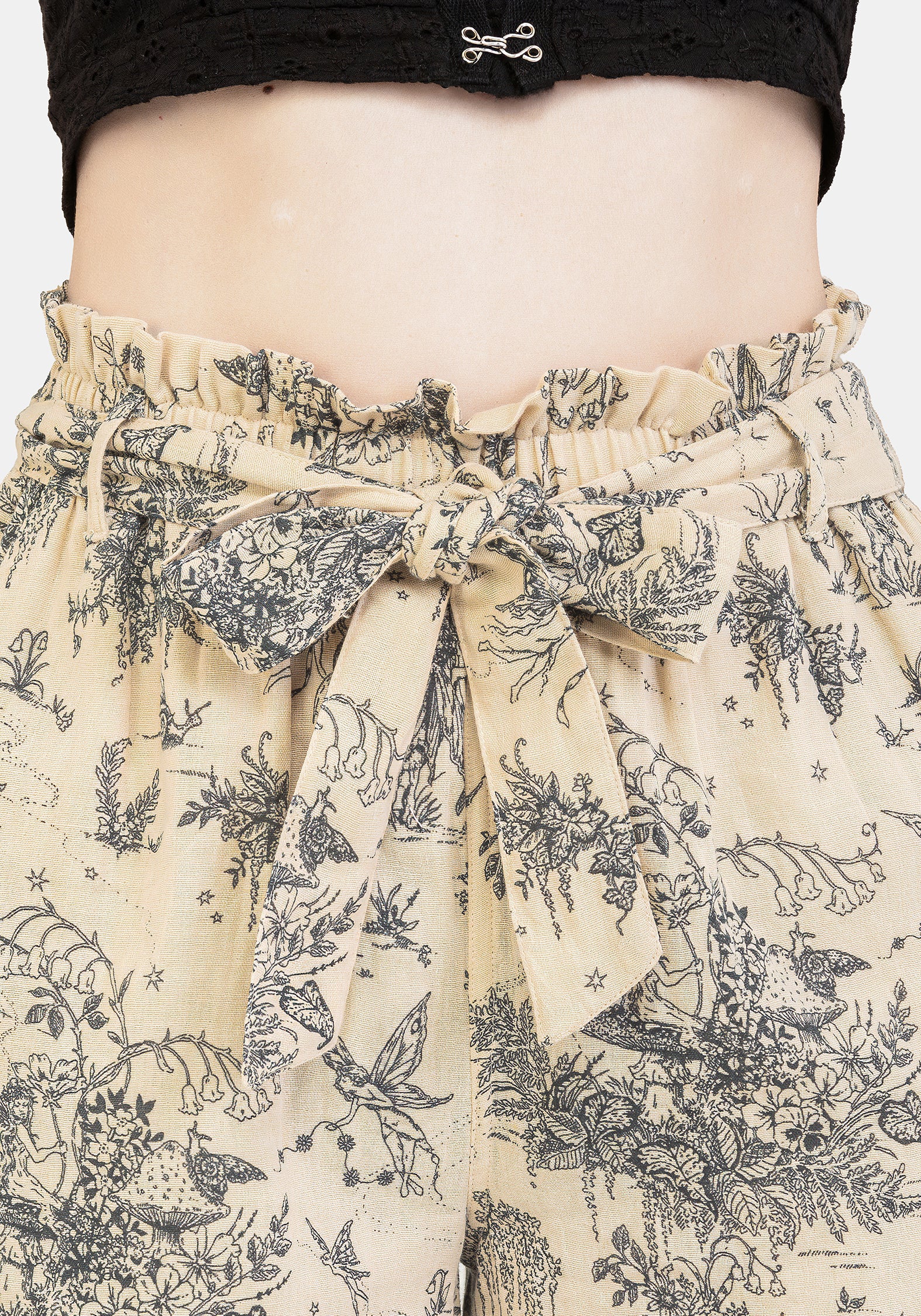 Cotton Paperbag Waist Shorts with Fairy Print & Side Pockets | Maypole