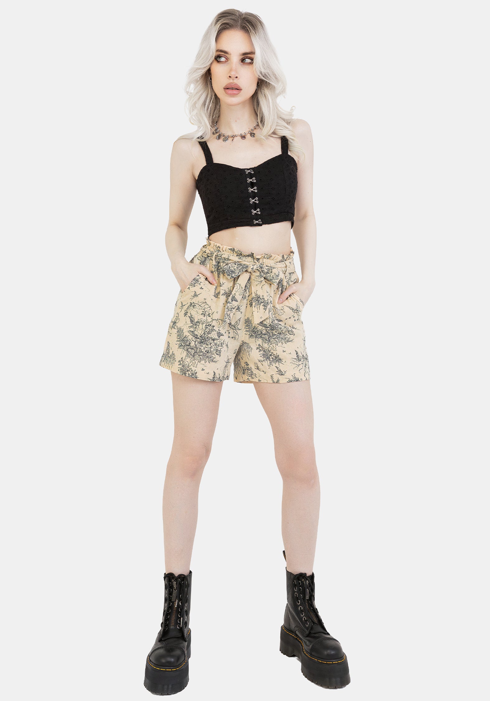 Cotton Paperbag Waist Shorts with Fairy Print & Side Pockets | Maypole