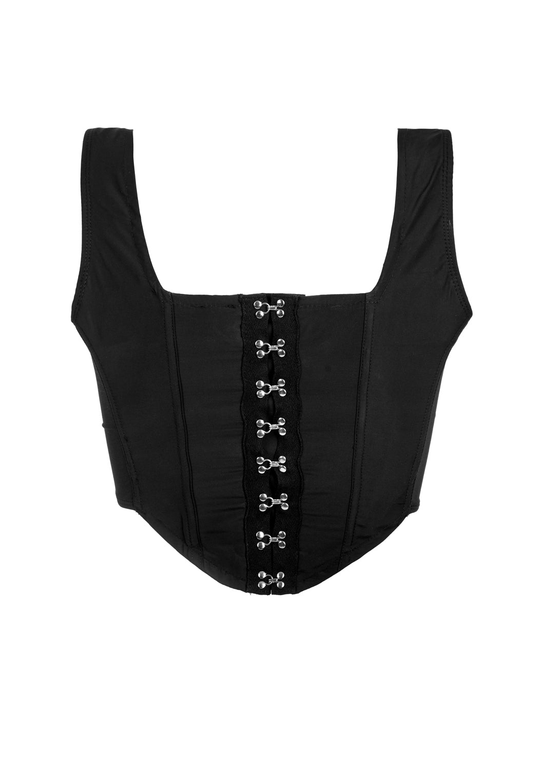 Black & Red Lace-Up Corset Top with Runic Embroidery | Summerisle