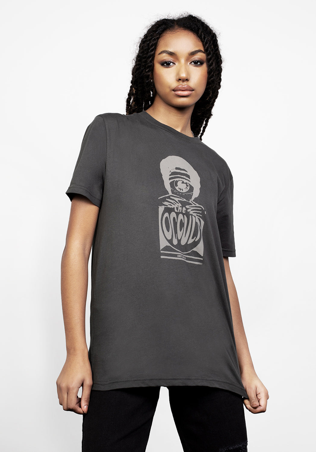 Occult Graphic T-Shirt for Men & Women | Washed Black Cotton Tee