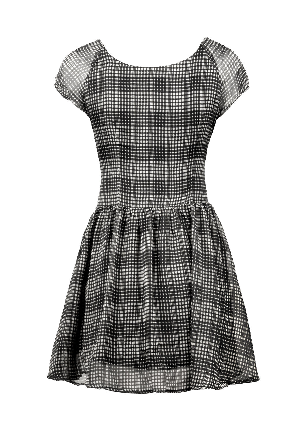 Sheer Check Mini Dress with Sweetheart Neckline & Side Zip | Darling Grunge