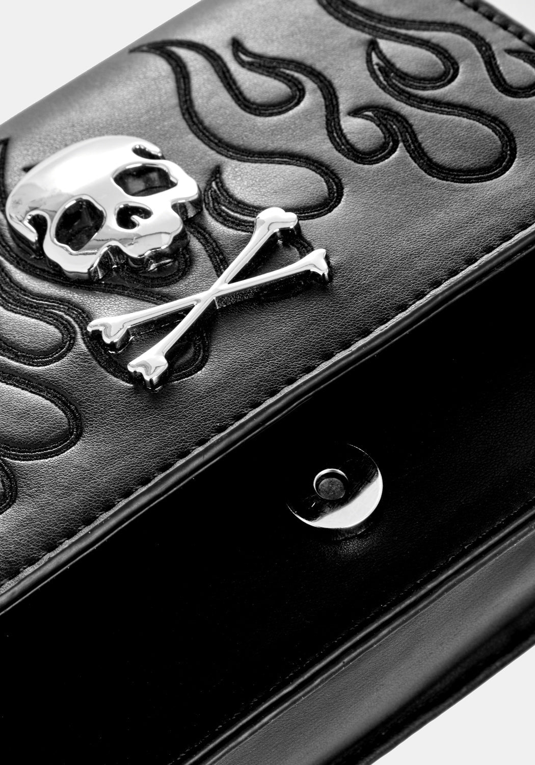 Mini Crossbody Bag with Skull Motif & Faux Leather | Balefire
