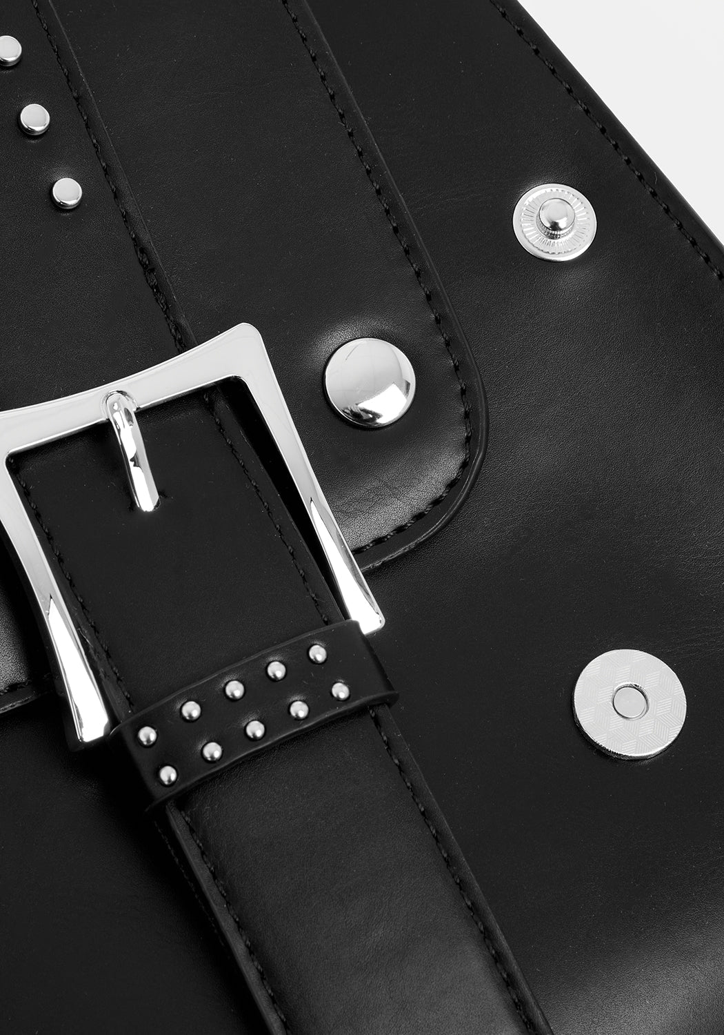 Black Mini Satchel Backpack with Adjustable Straps & Gothic Embroidery | Reaper
