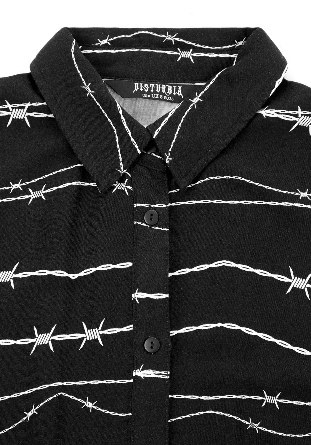 Black Barbed Wire Midi Shirt Dress with Belt | Relaxed Fit