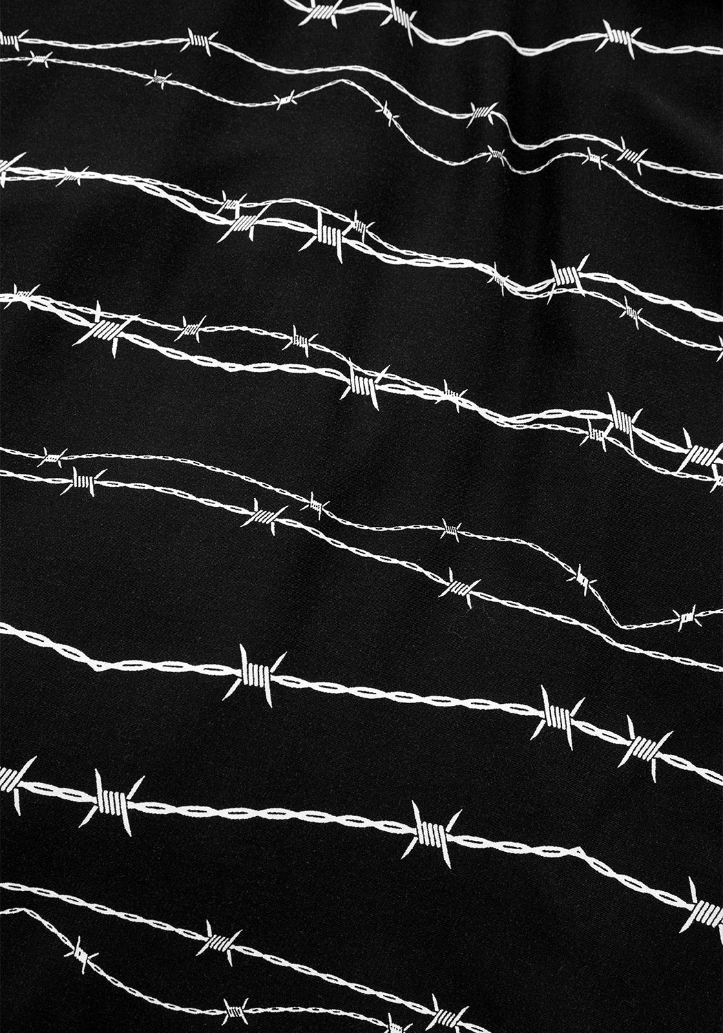 Black Barbed Wire Midi Shirt Dress with Belt | Relaxed Fit