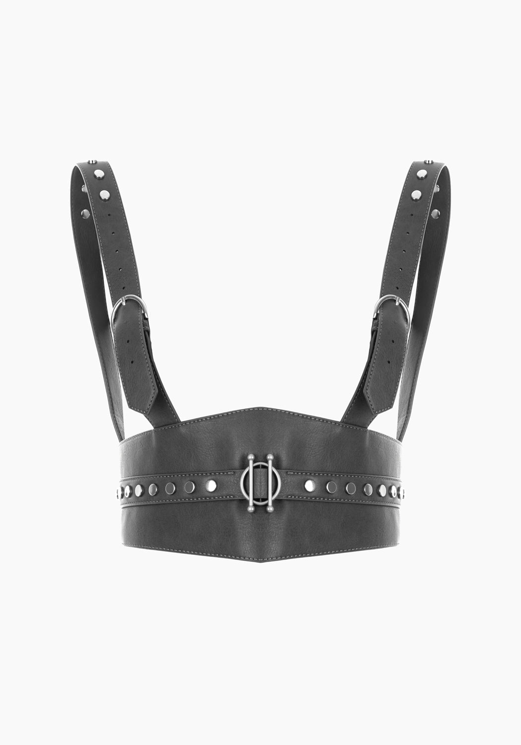 Grey Studded Underbust Belt Harness with Adjustable Buckles | Ciri