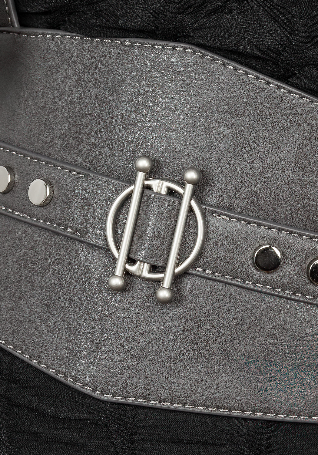 Grey Studded Underbust Belt Harness with Adjustable Buckles | Ciri