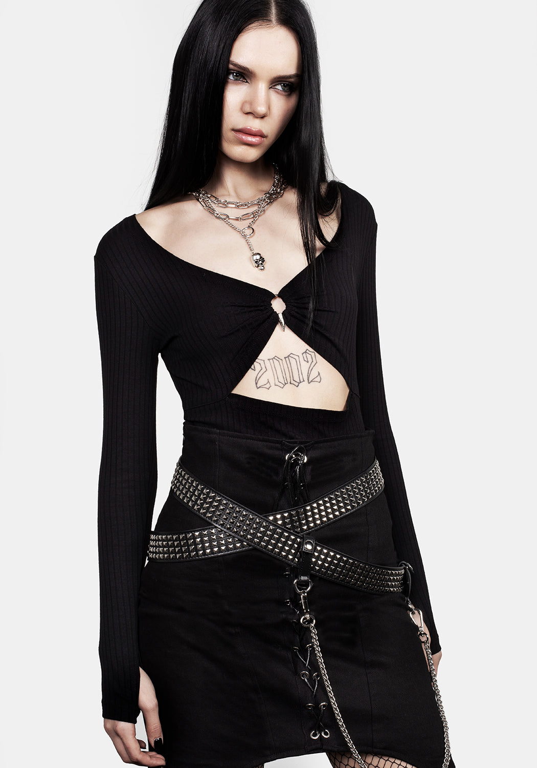 Studded Wrap Hip Belt with Detachable Chain | Infinity