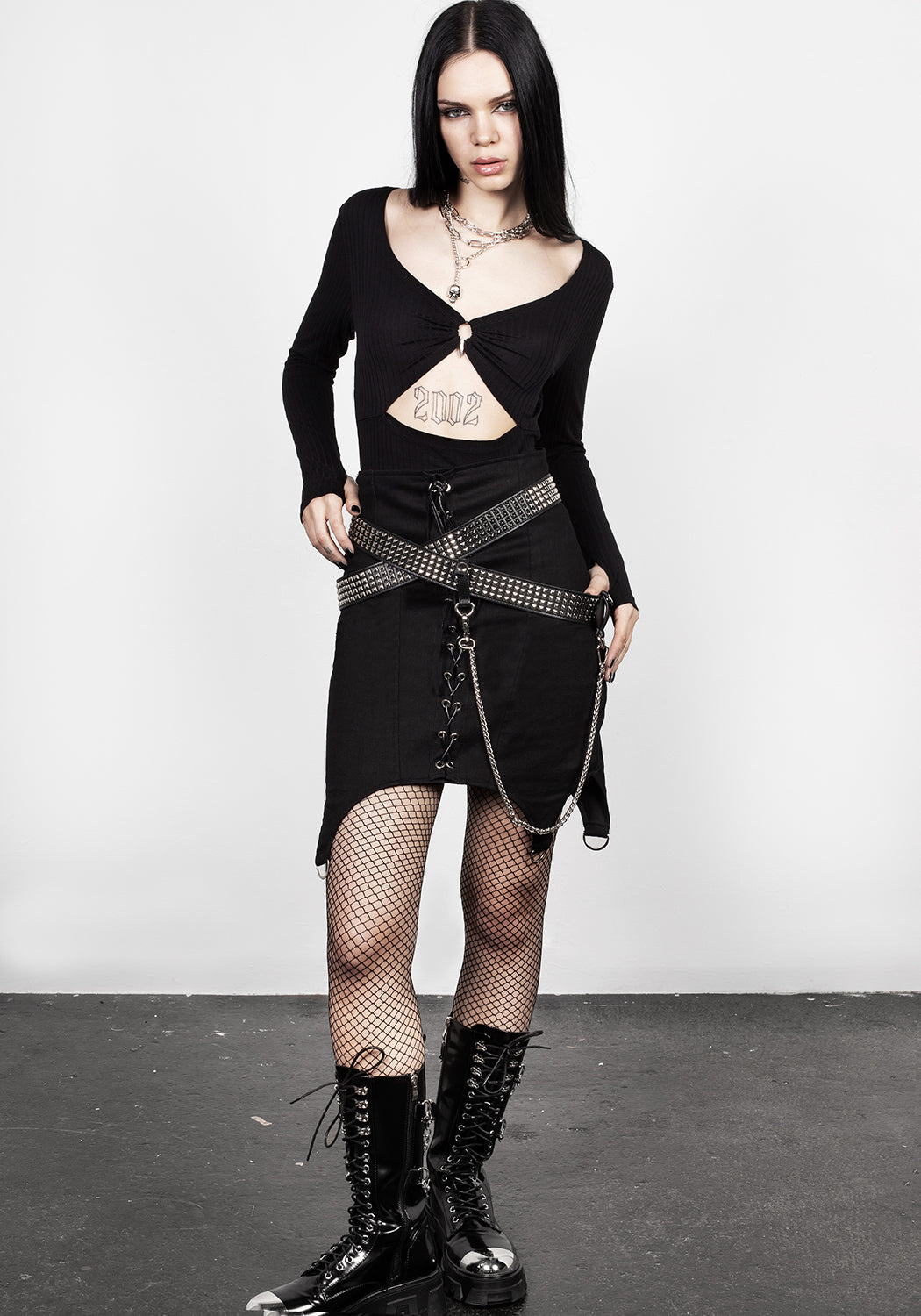 Studded Wrap Hip Belt with Detachable Chain | Infinity
