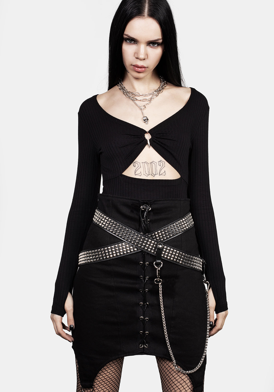 Studded Wrap Hip Belt with Detachable Chain | Infinity