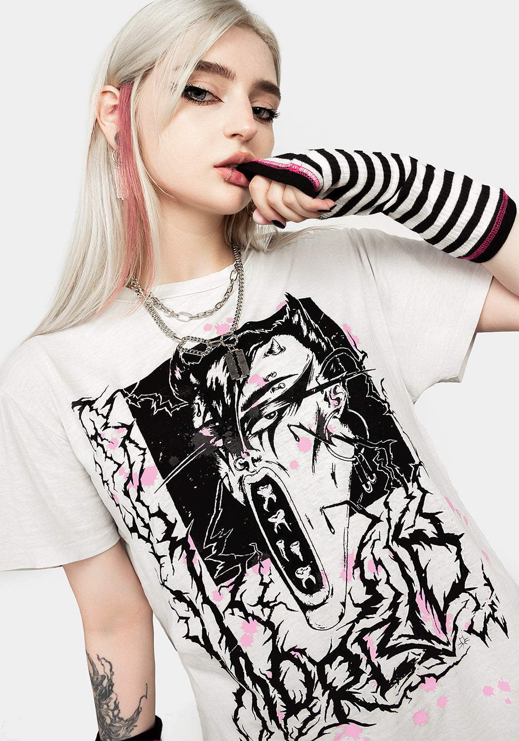 Vintage Washed Off-White Punk Graphic T-Shirt | Morbid