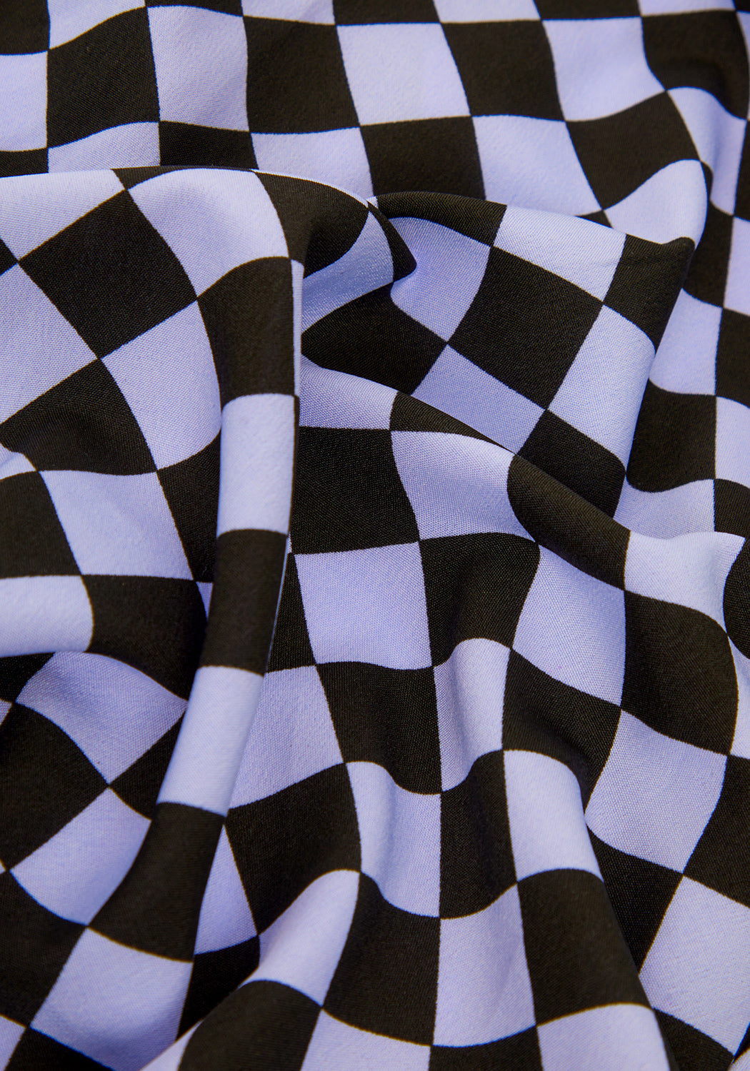 Checkerboard Midi Skirt with Elastic Waist & Soft Pleats | Discordia