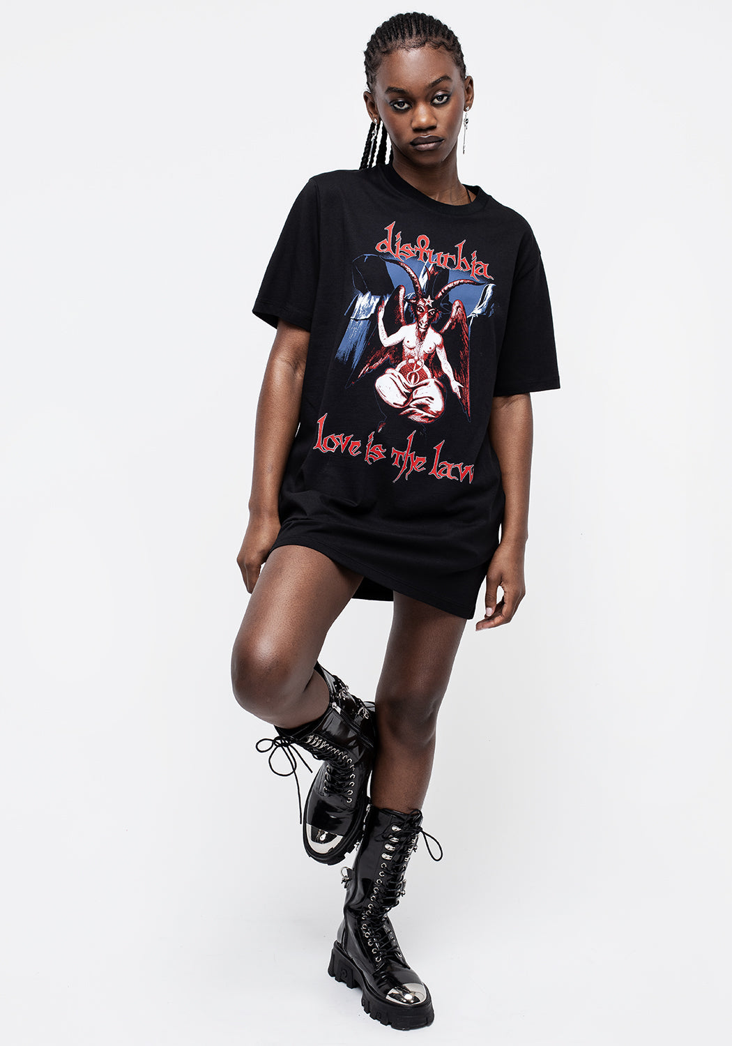 Black Graphic Print Unisex T-Shirt with Occult Design | Love Is The Law