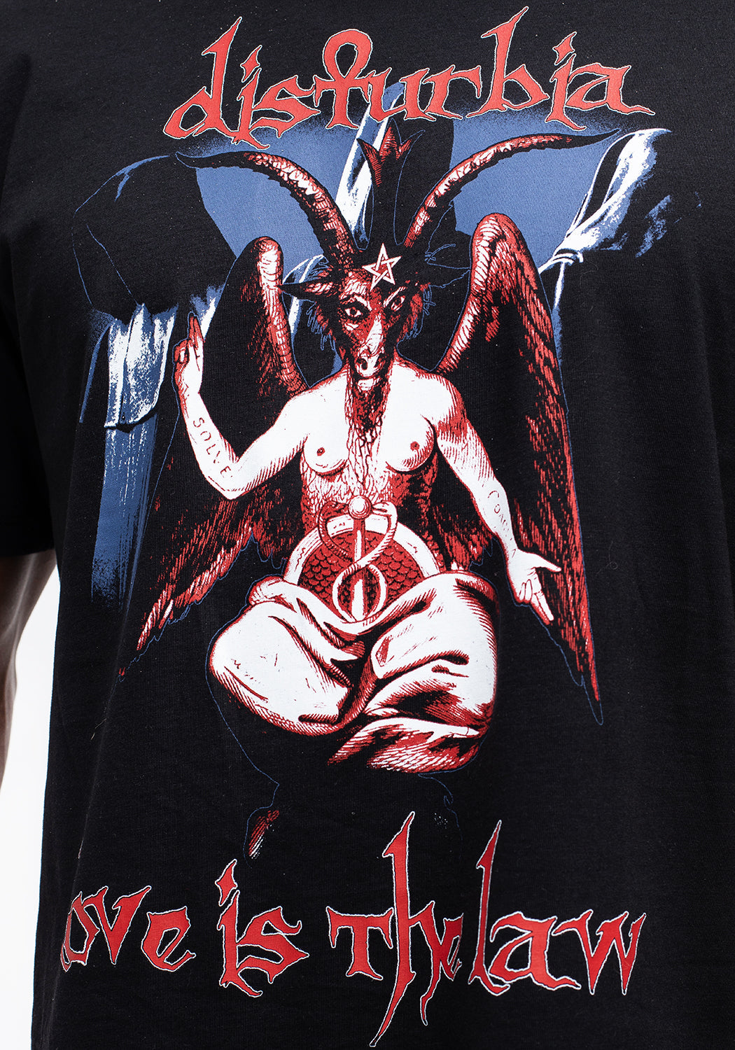 Black Graphic Print Unisex T-Shirt with Occult Design | Love Is The Law