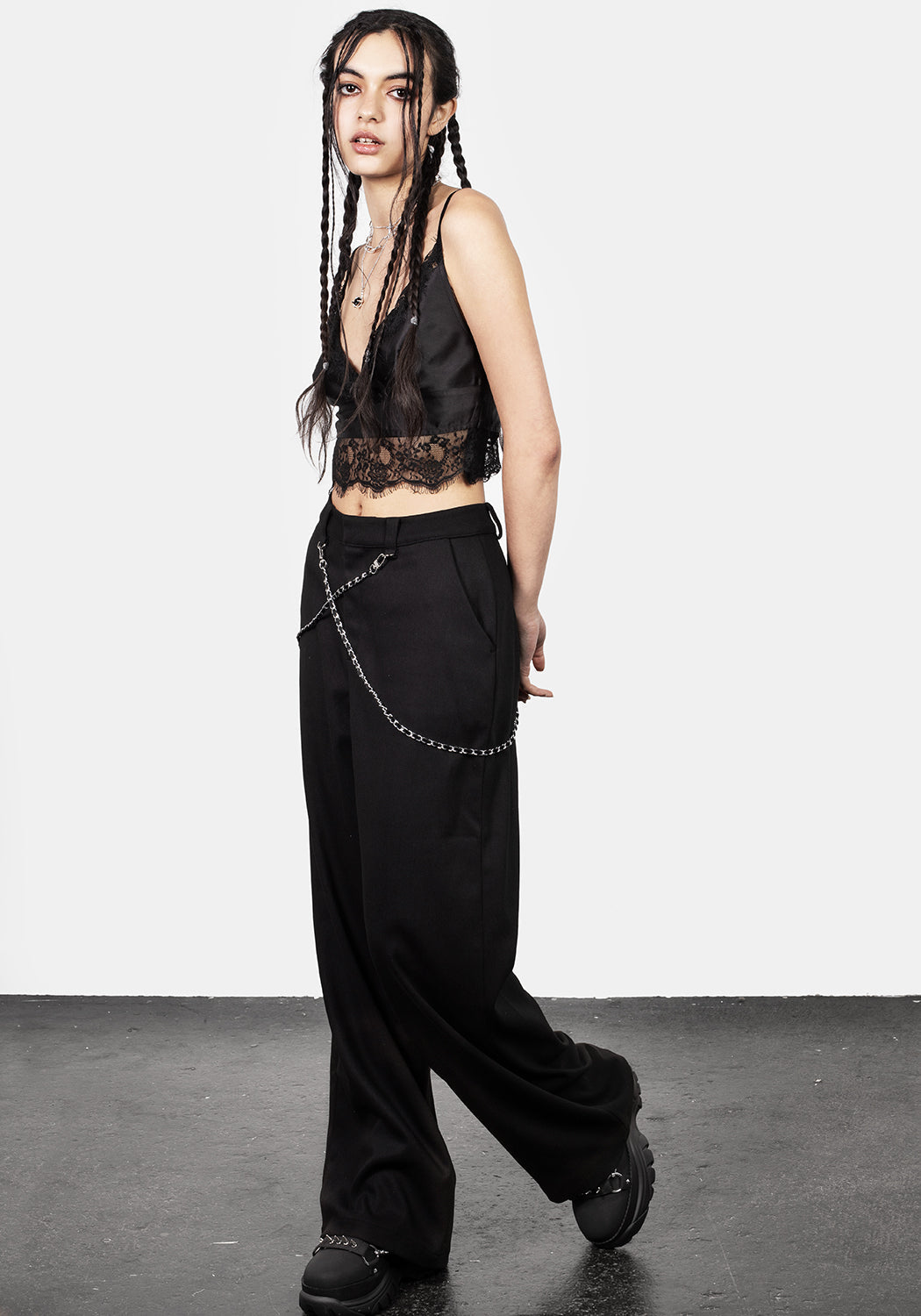 Lace-Trimmed Satin Bralette with Adjustable Straps | Akasha Crop
