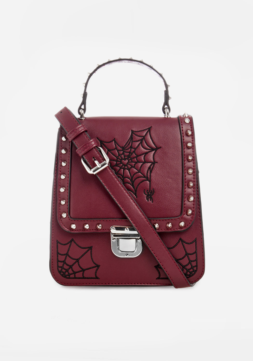 Burgundy Mini Crossbody Satchel Bag with Adjustable Strap | Catch Feelings