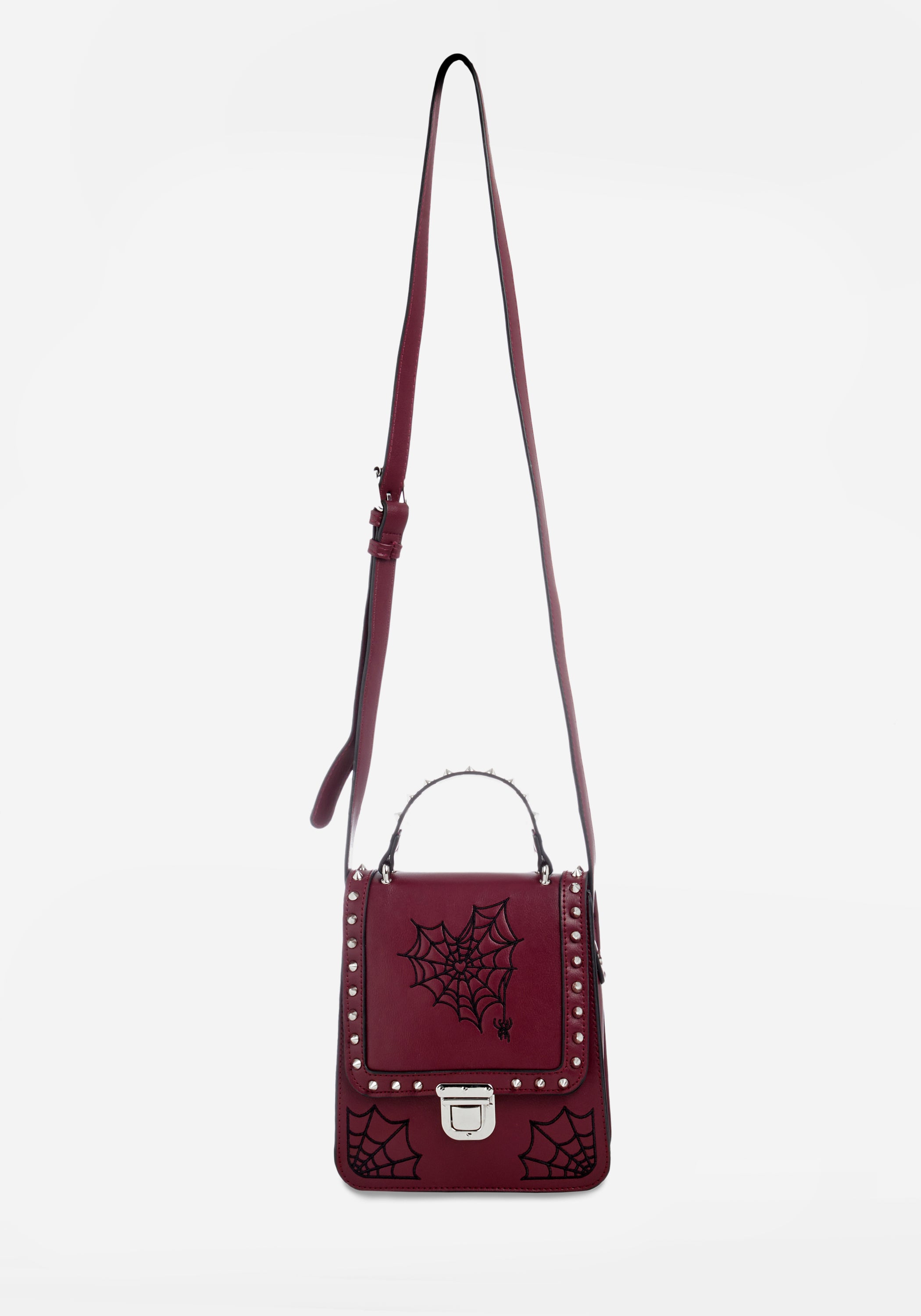 Burgundy Mini Crossbody Satchel Bag with Adjustable Strap | Catch Feelings