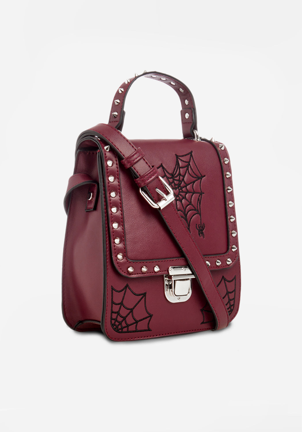 Burgundy Mini Crossbody Satchel Bag with Adjustable Strap | Catch Feelings