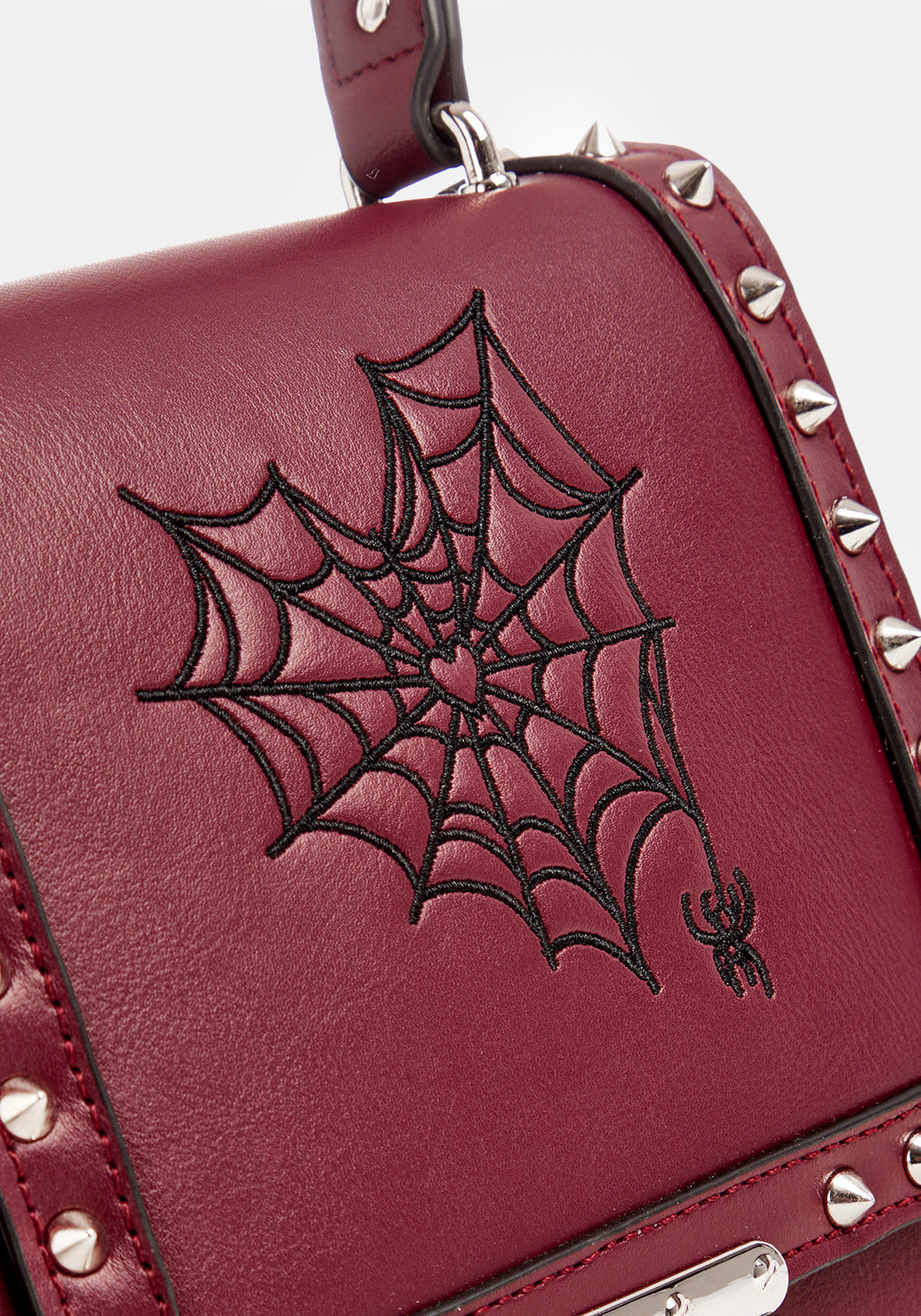 Burgundy Mini Crossbody Satchel Bag with Adjustable Strap | Catch Feelings