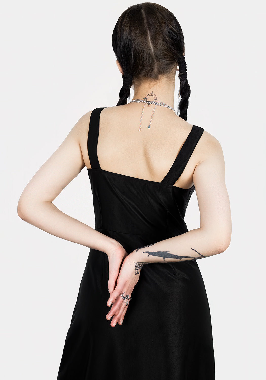 Black Zip Front Slip Dress with Sweetheart Neckline | Vengeance