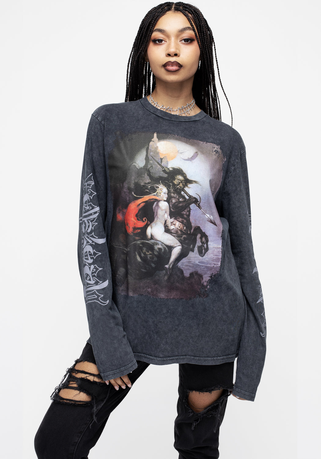 Frank Frazetta Moonmaid Graphic Long Sleeve T-Shirt | Disturbia