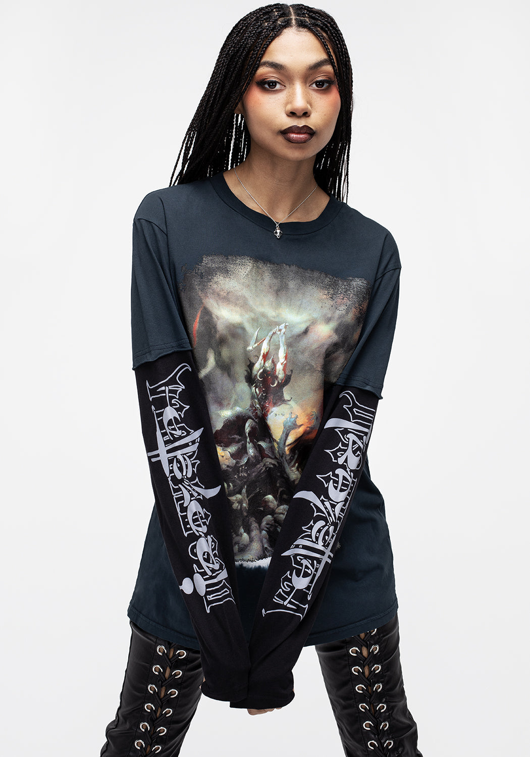 Frank Frazetta Death Dealer 2 Graphic Long Sleeve T-Shirt | Disturbia