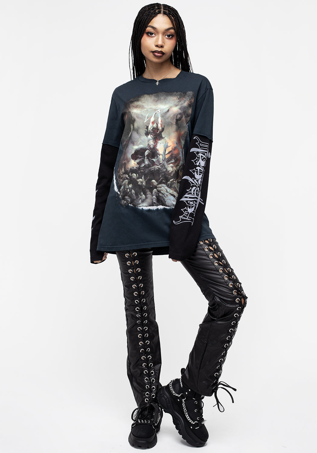 Frank Frazetta Death Dealer 2 Graphic Long Sleeve T-Shirt | Disturbia