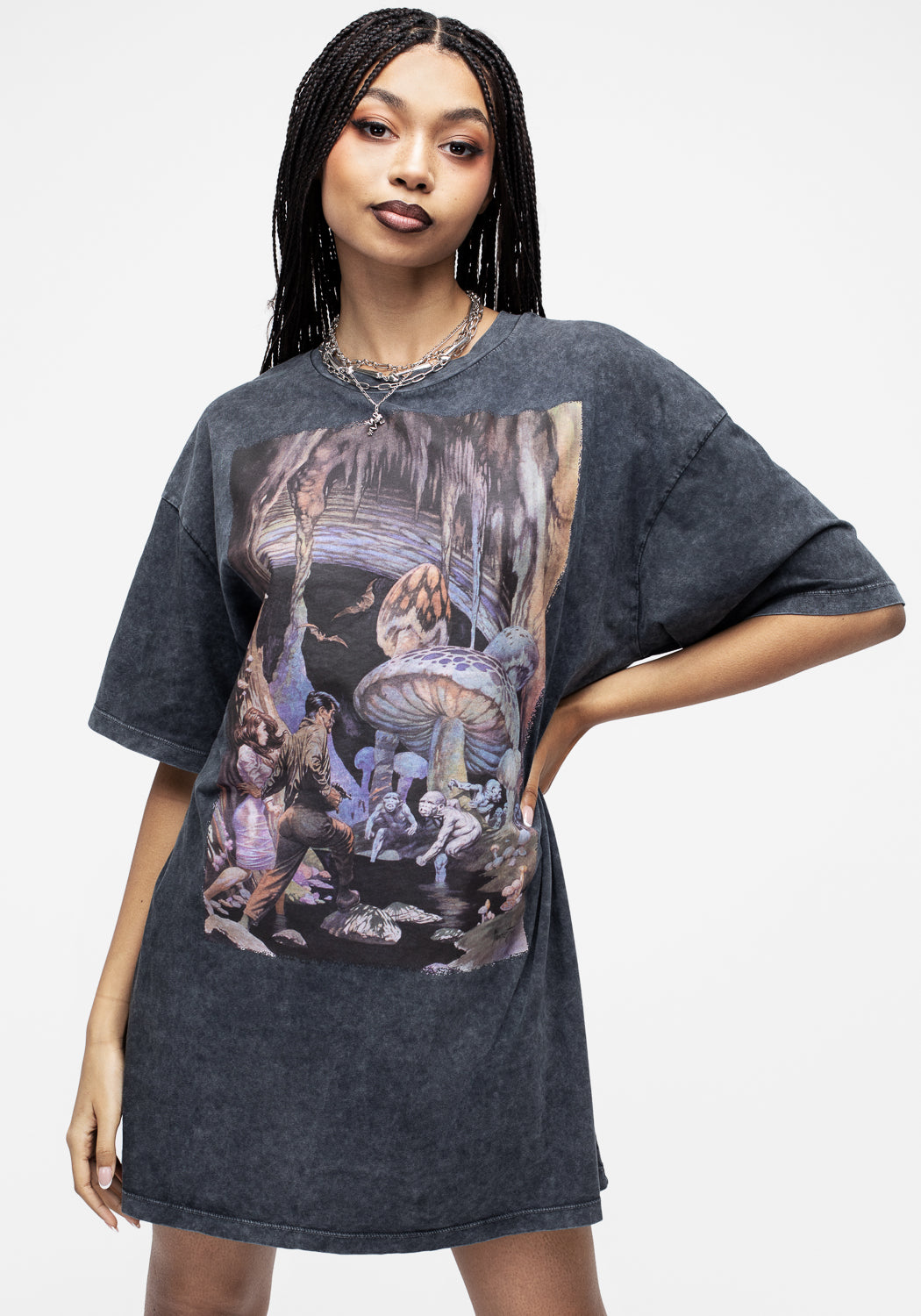 Frank Frazetta The Secret People Graphic Tee Dress | Disturbia Collection