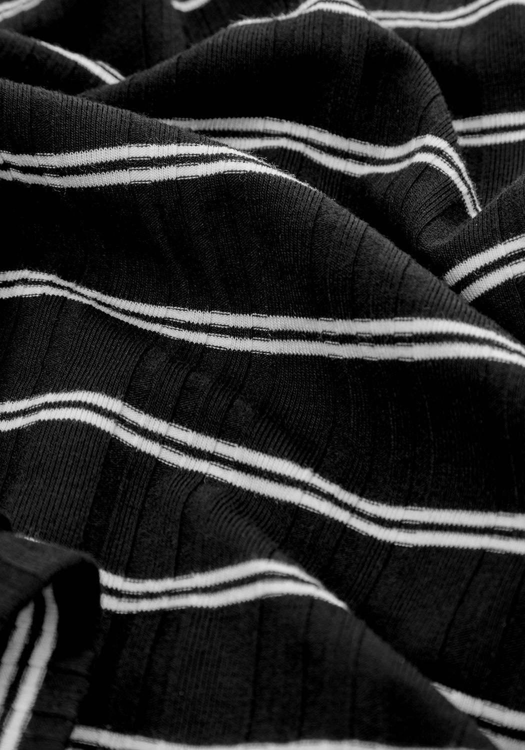 90s Striped Crop Top | Stretchy Ribbed Long Sleeve | SLASH