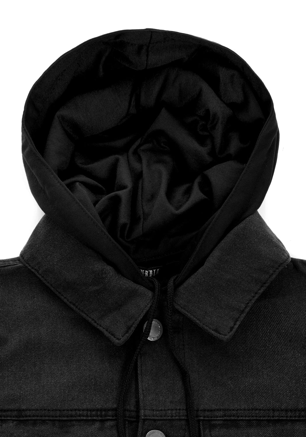 Denim Hooded Jacket with Detachable Hood & Jersey Sleeves | Shadows