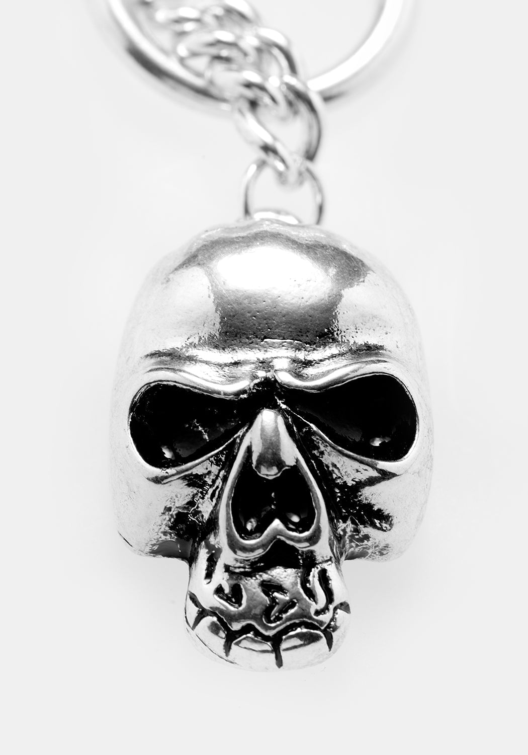 Silver Skull Necklace with Chunky Chains & Adjustable Length | Corporeal