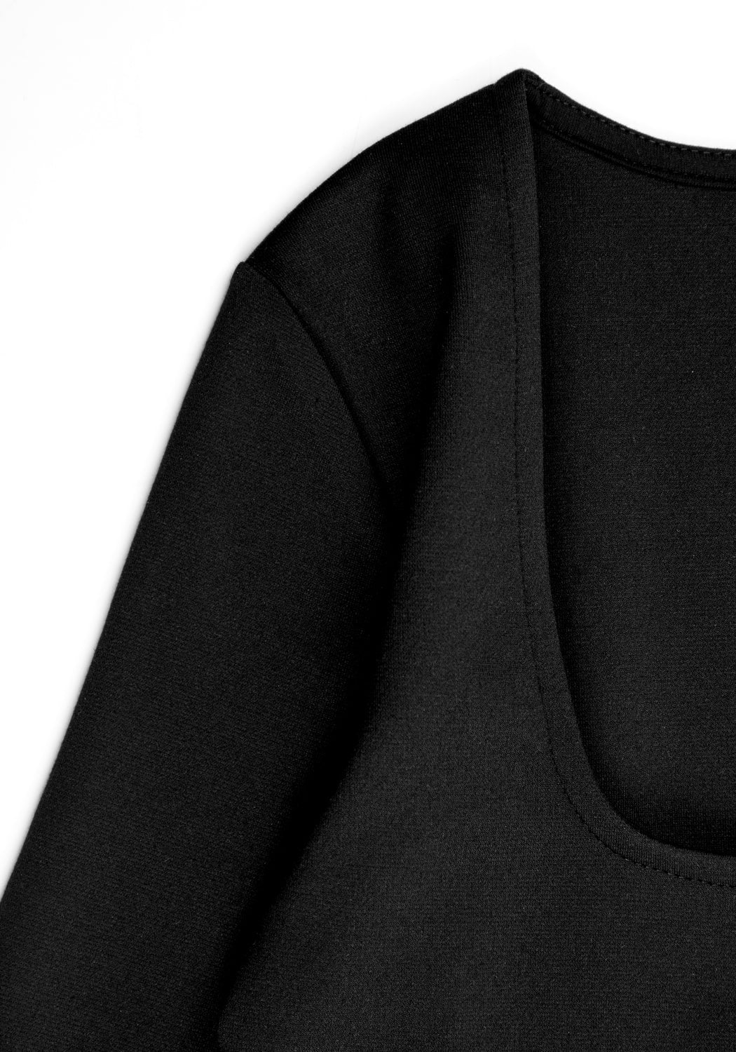 Black Jersey Corset Dress with Mock Piping & Back Split | Seance