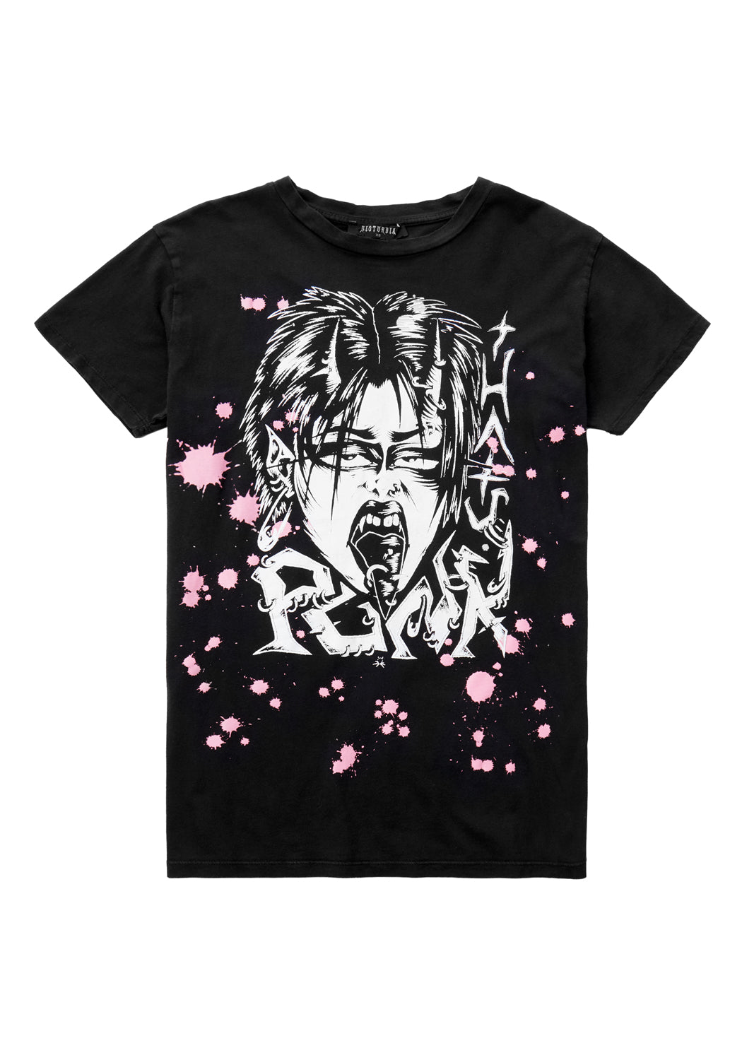 Vintage Washed Punk T-Shirt with Graphic Print | Relaxed Unisex Fit