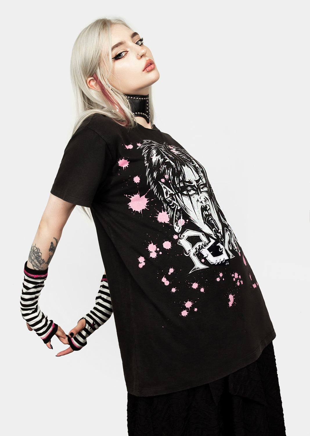 Vintage Washed Punk T-Shirt with Graphic Print | Relaxed Unisex Fit