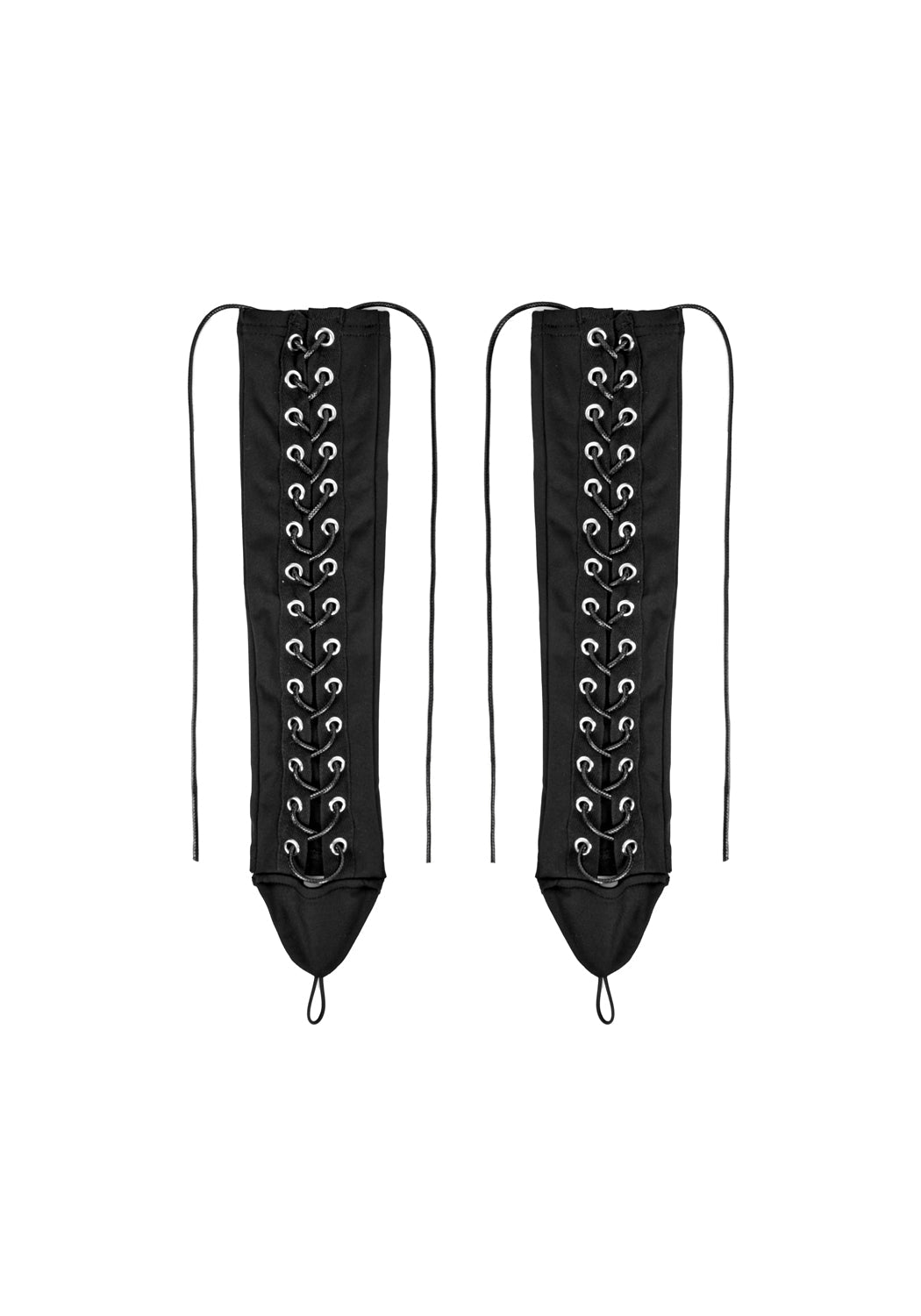 Black Lace-Up Gloves with Corset Fastenings | Perez