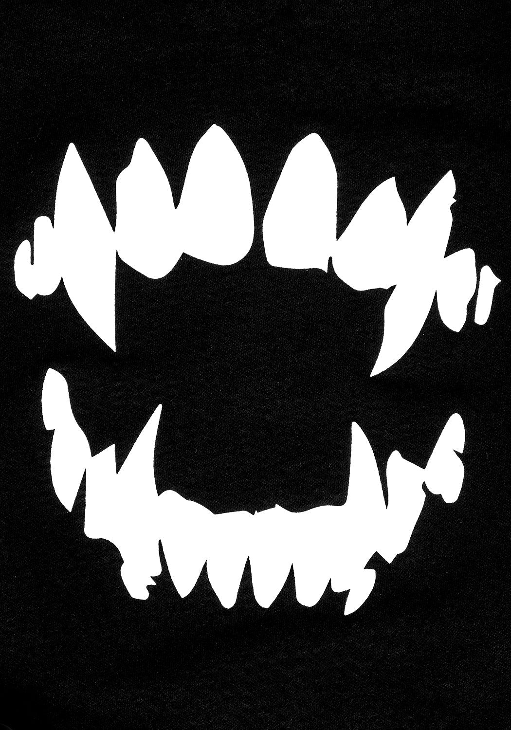 Long Sleeve Cold Shoulder T-Shirt with Stripe Sleeves & Vampire Print | Rawr Tee
