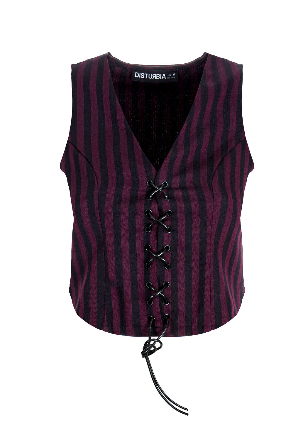 Purple & Black Striped Lace-Up Waistcoat for Emo Style | Hayley