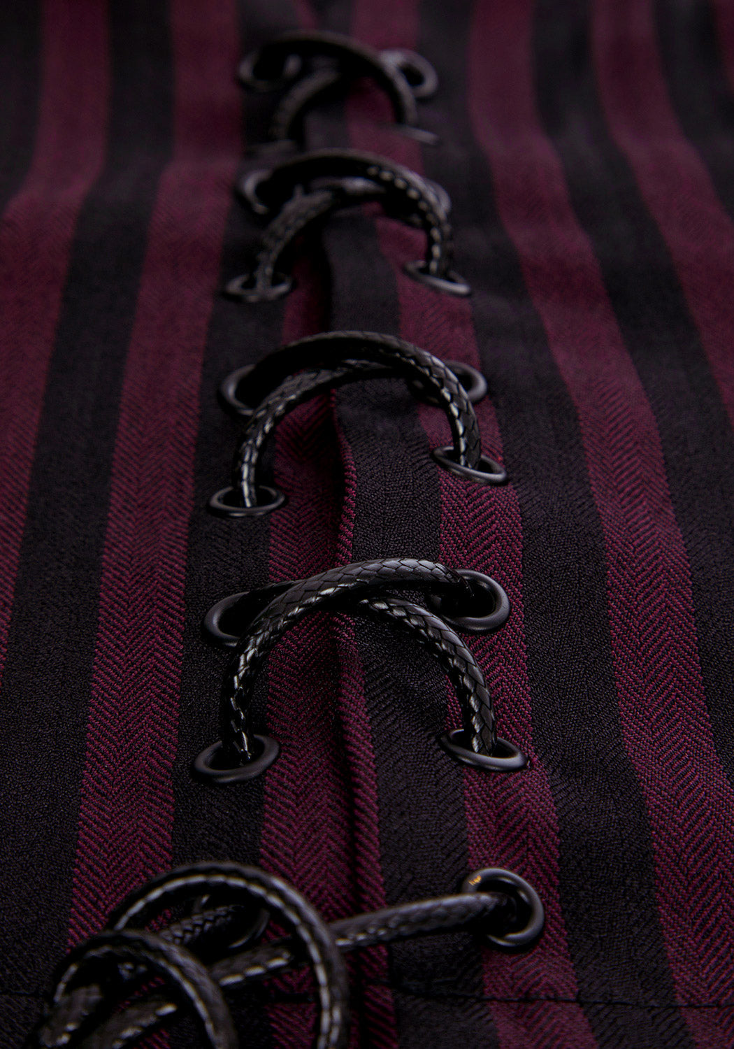 Purple & Black Striped Lace-Up Waistcoat for Emo Style | Hayley