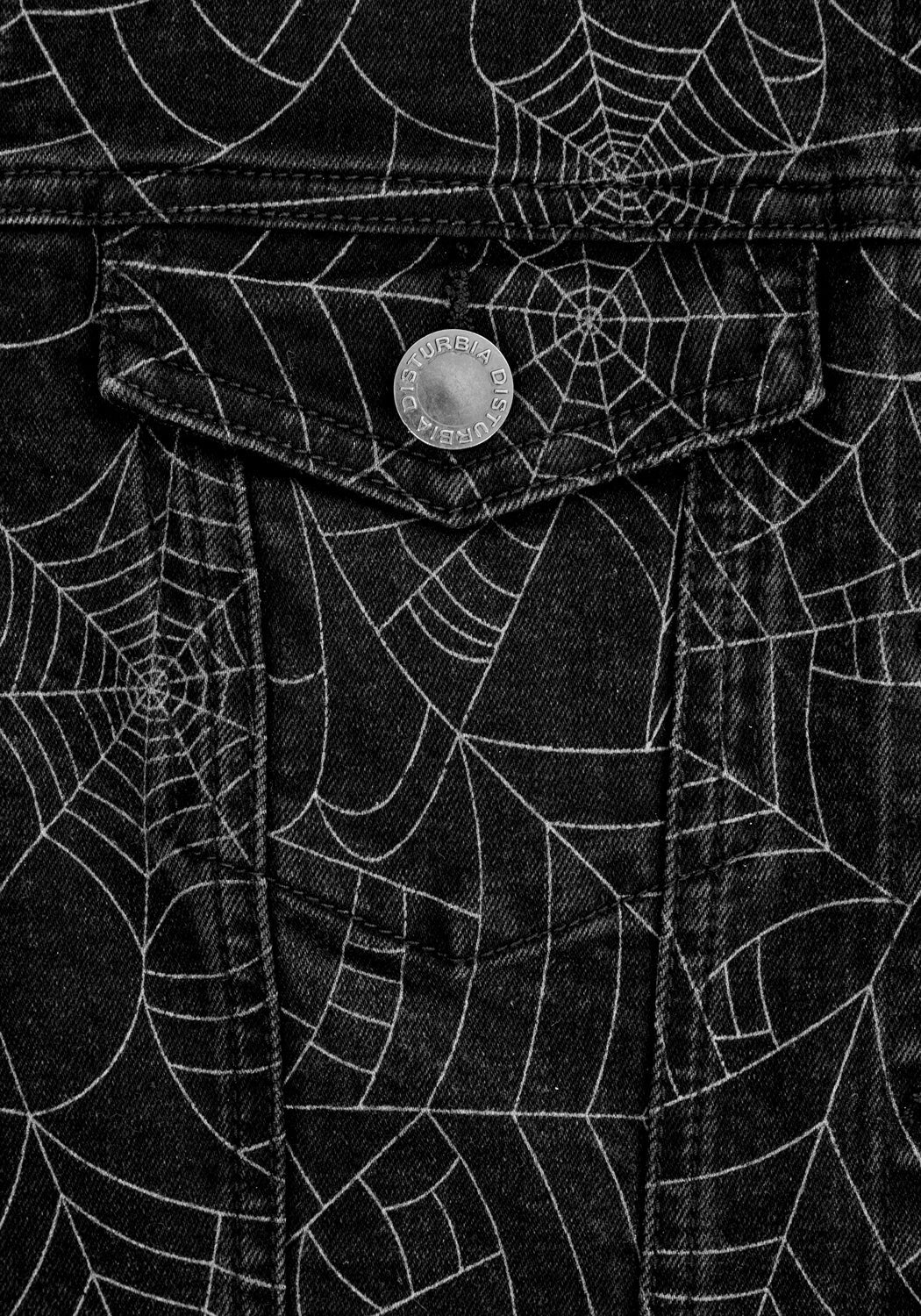 Black Relaxed Fit Denim Crop Jacket with Raw Hems | Venom