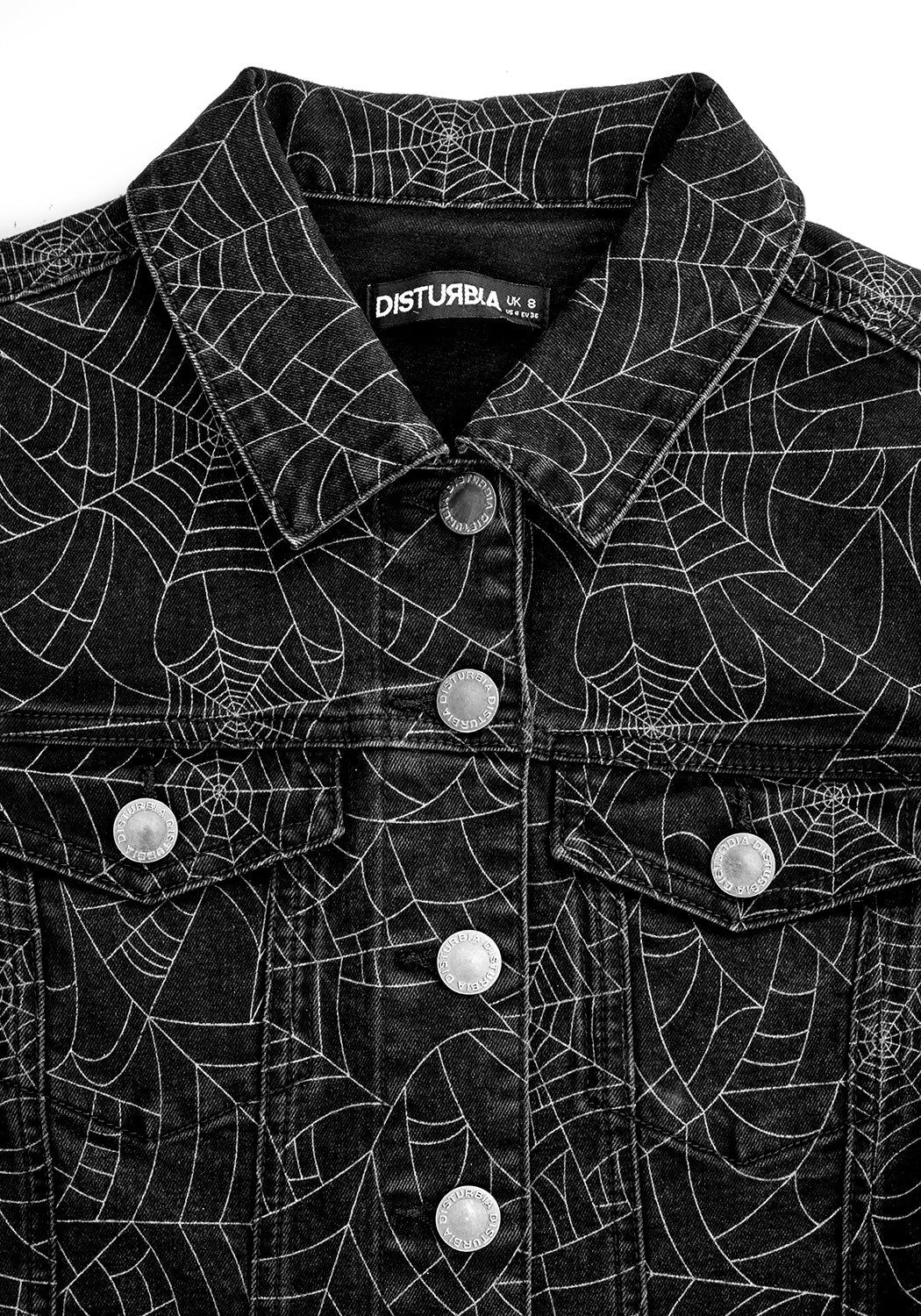 Black Relaxed Fit Denim Crop Jacket with Raw Hems | Venom