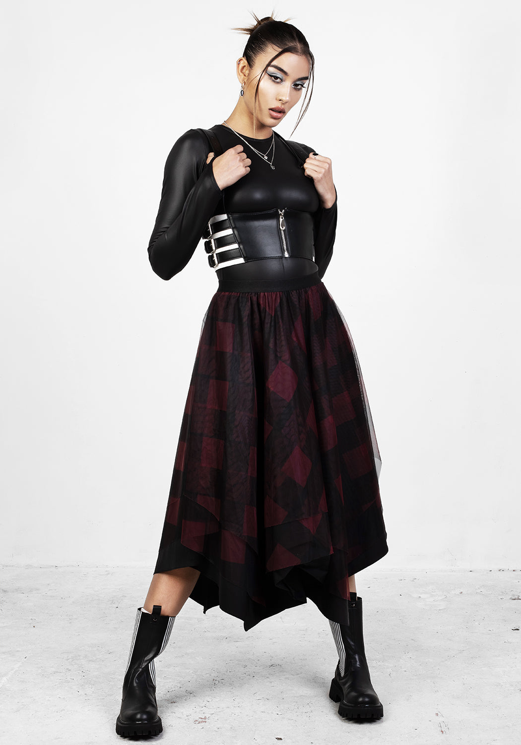 Faux Leather Zip-Up Harness with Adjustable Straps | Delia