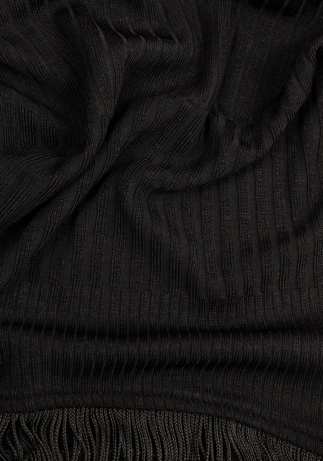 Black Fringed Crop Top with Bell Sleeves | Rhiannon Jersey