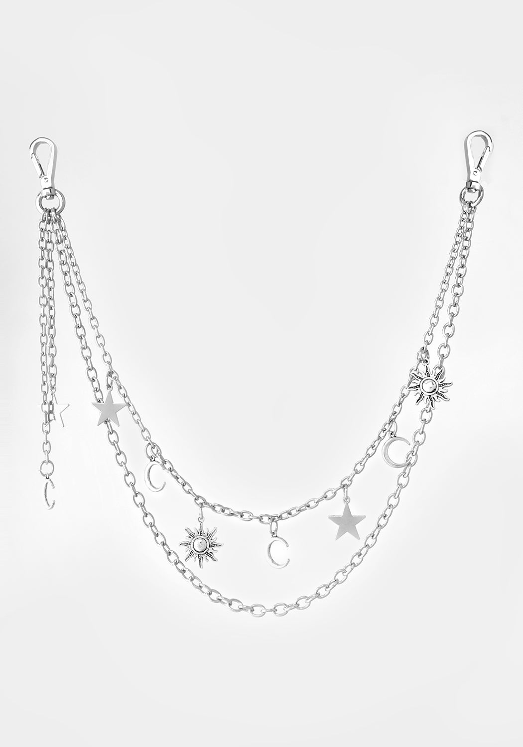 Silver Belt Chain with Moon & Star Charms | NOVA BELT