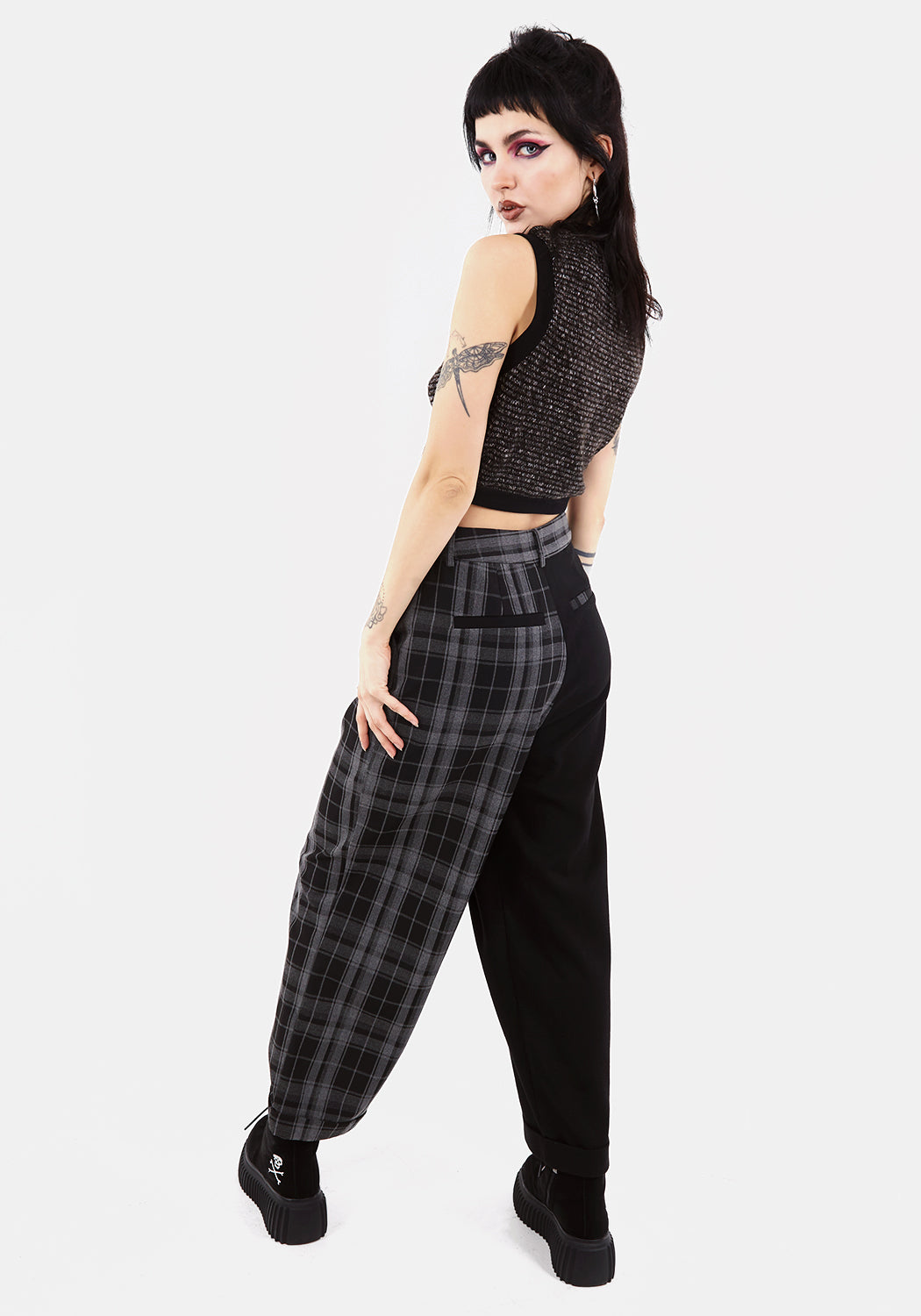 Black & Grey Knitted Vest with Poete Maudit Embroidery | Cultish