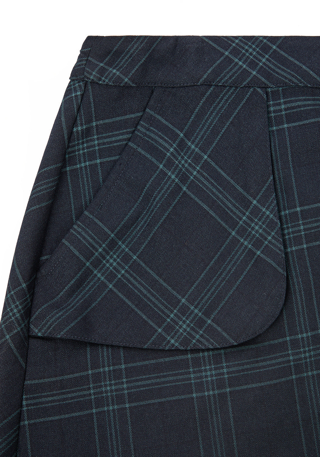 Check Mini Wrap Skirt with Pockets & Button Fastenings | Literati