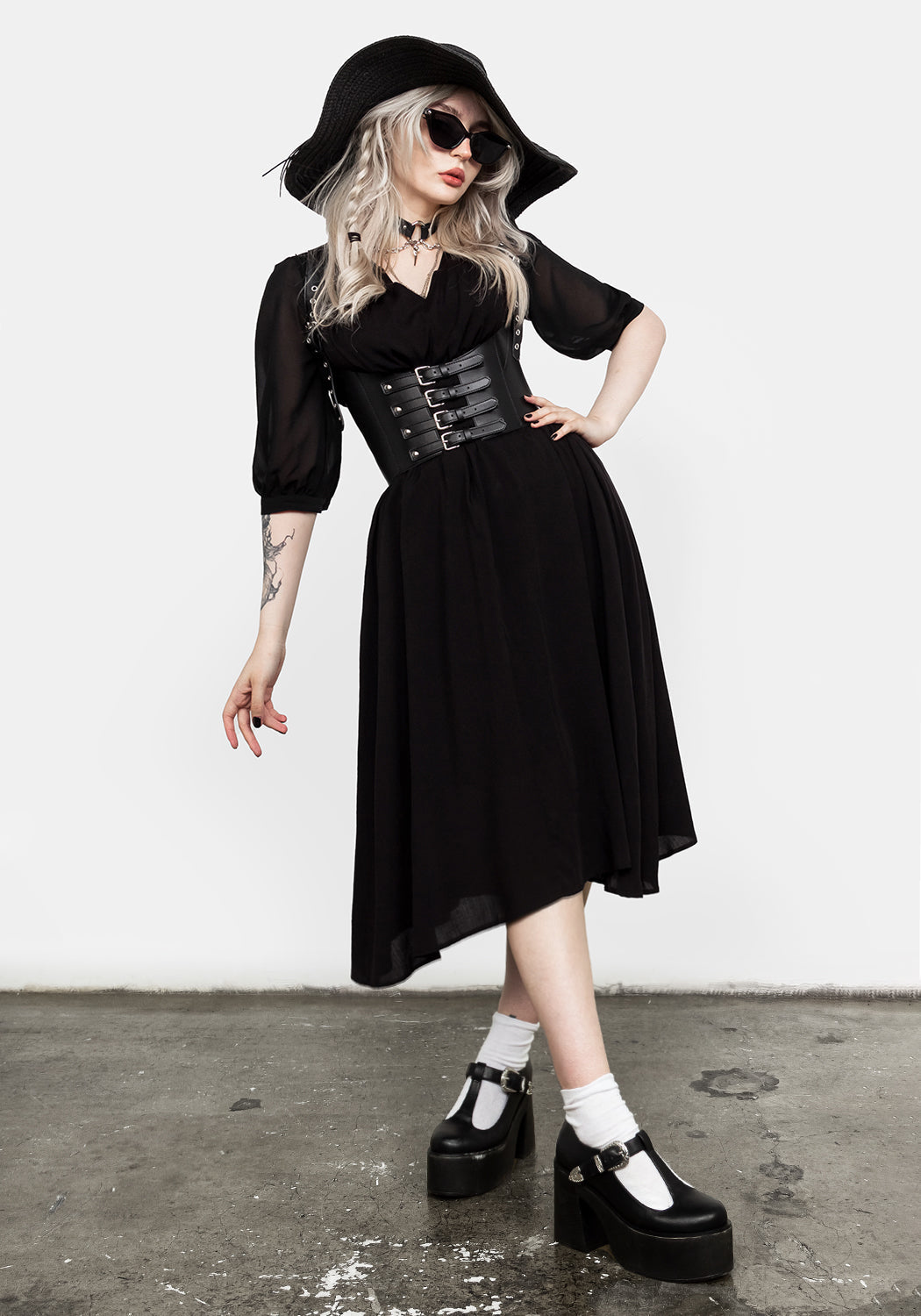 Faux Leather Waistcoat Harness with Silver Rivets & Buckles | Yennefer Style