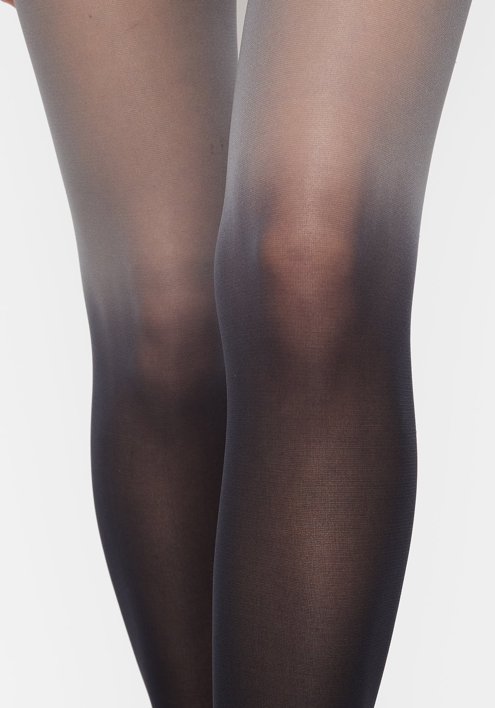 Black & Grey Ombre Tights - Stretchy Semi-Opaque Legwear