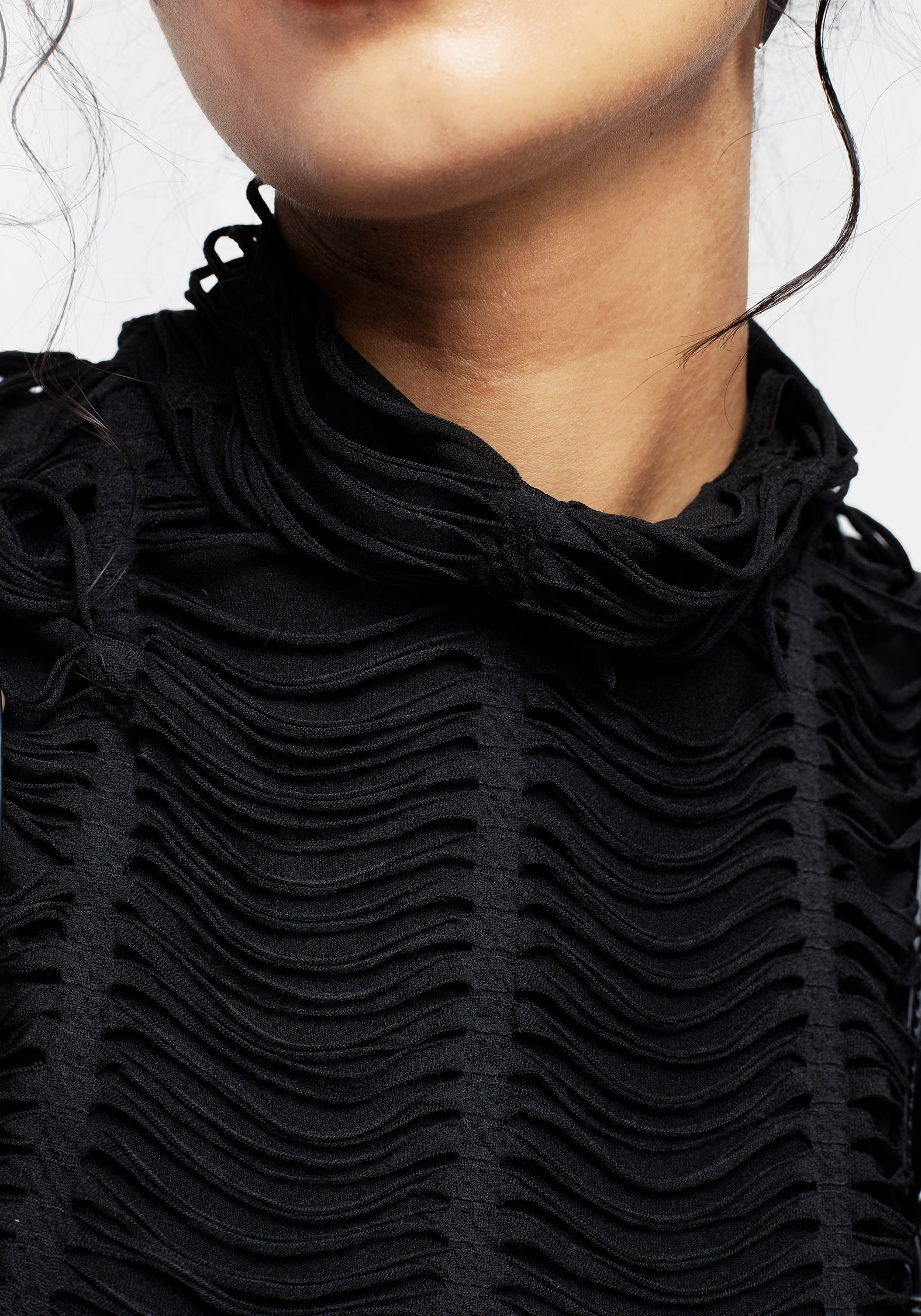 Distressed Black Maxi Dress with Side Split | Feud