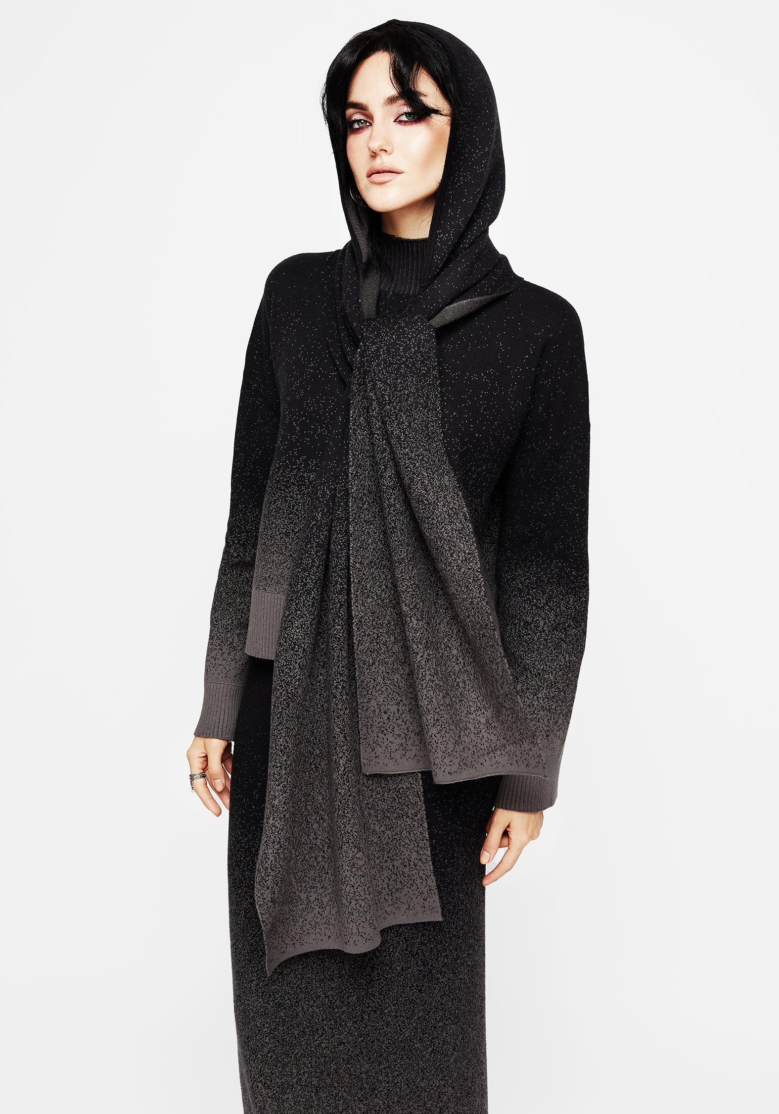 Ombre Knit Hooded Scarf for Winter | Nightjar