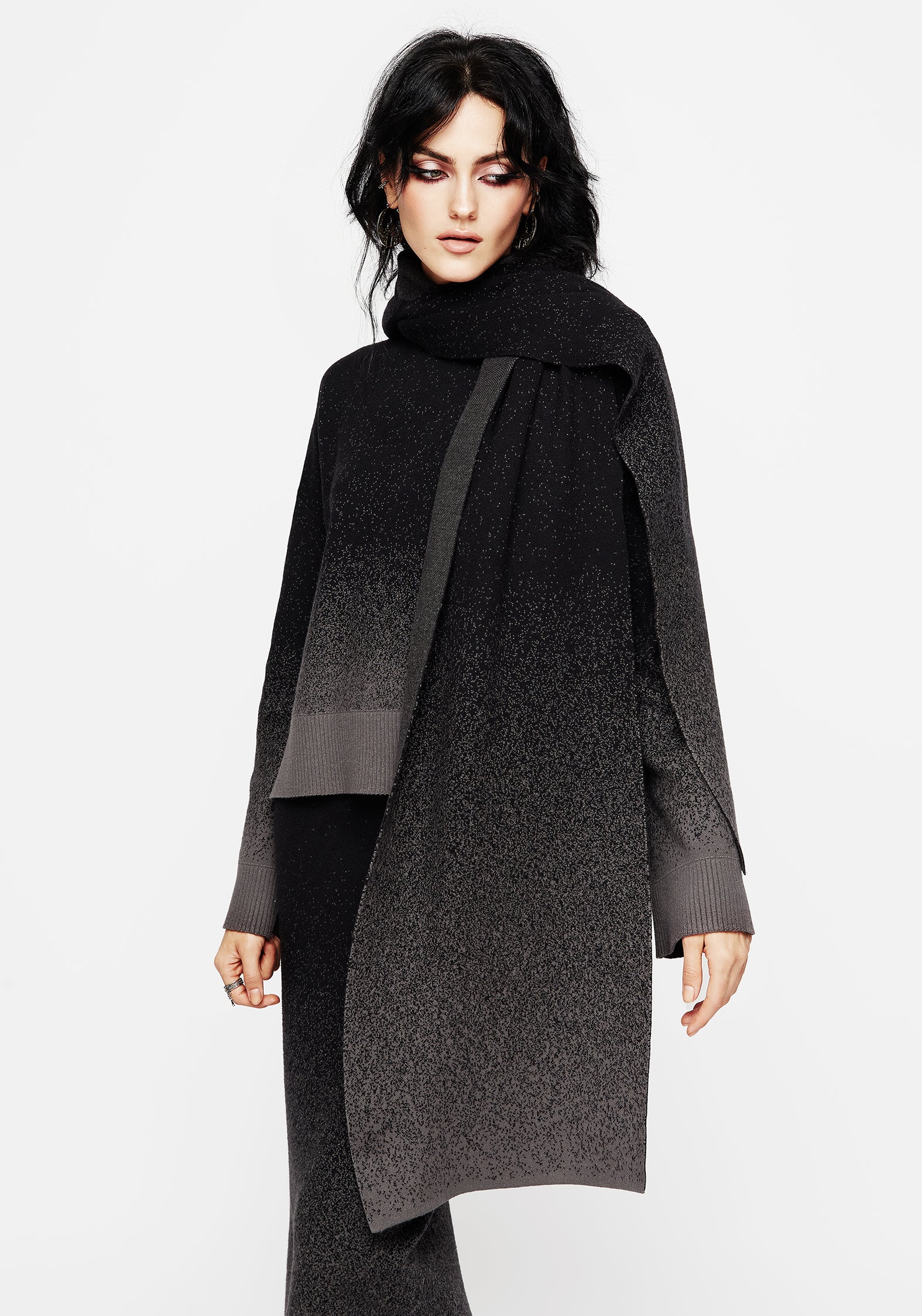Ombre Knit Hooded Scarf for Winter | Nightjar